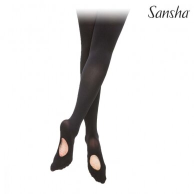 Baletinės pėdkelnės „Sansha" su skyle „T90" (baleto rožinė, juoda, kūno sp.) 3